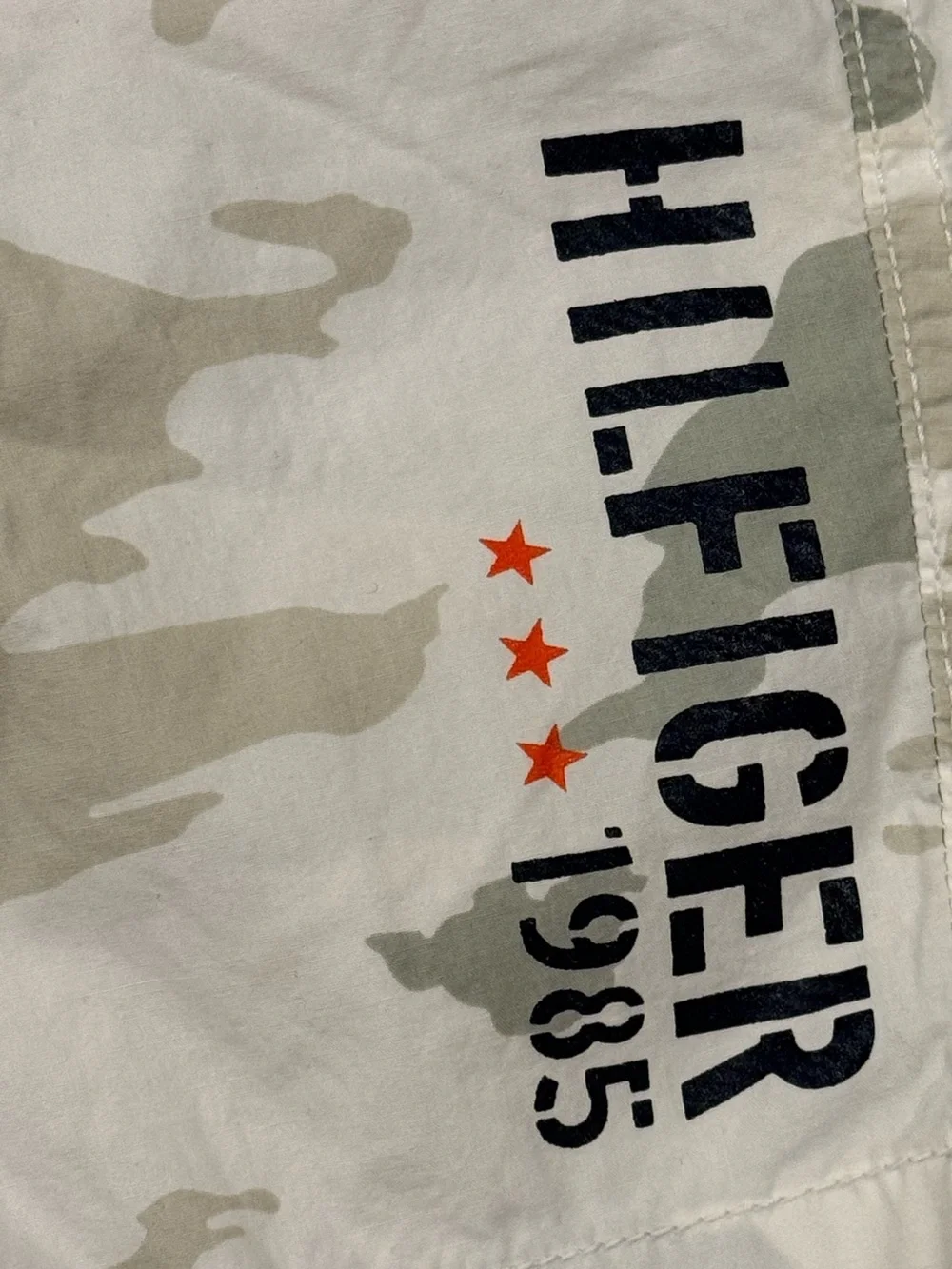 Tommy Hilfiger Toddler Boys Cargo Shorts White Camo Logo Size 3T